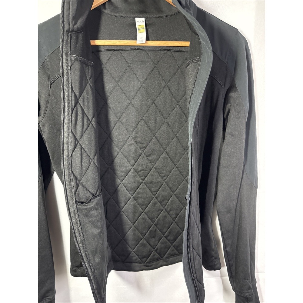 Lolë Womens Quilted Jacket Small Black 1/4 Zip Running Jogging Active Pullover - Picture 15 of 15